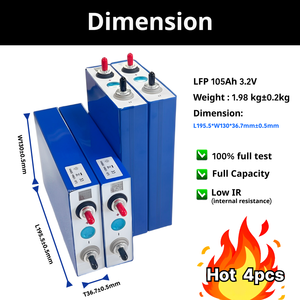 Leadyo 20 יחידות 3.2V 105Ah LiFePO4 תאי סוללה פריזמטיים ליתיום יון <span class=keywords><strong>DIY</strong></span> 72V/48V/24V/<span class=keywords><strong>12V</strong></span> חבילת סוללות עם אישור CE >5000 מחזורים - Product Image 4