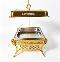 Chauffe-Plat Portable Liyunda de Luxe en Acier Inoxydable à Alcool pour Buffet, Camping, Mariages et Banquets Familiaux