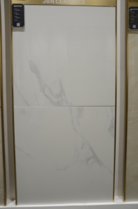 Carreaux muraux en porcelaine blanche Carrara brillante, carreaux de sol en porcelaine, carreaux 60x60 pour sol, carreaux en céramique 60x60 - Product Image 4