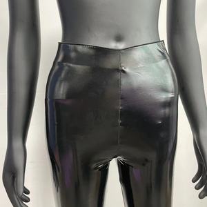<span class=keywords><strong>Pantaloni</strong></span> stretti dell'unità di elaborazione del nero di stile Punk Sexy lucido a vita alta su ordinazione poco costosi di vendita calda per le donne - Product Image 5