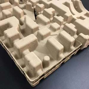 Plateau intérieur en pulpe moulée sur mesure pour l'emballage de boîtes en <span class=keywords><strong>carton</strong></span>, insert en canne à sucre brun pressé à sec pour la protection des vélos pour enfants lors de l'expédition - Product Image 2