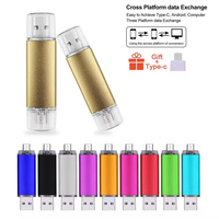 OTG USB 2.0 Flash Drive 2 dalam 1, Logo kustom kapasitas penuh untuk ponsel pintar 8GB-128GB dengan garansi 2 tahun
