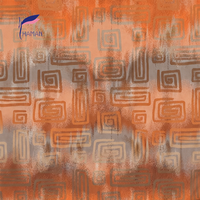Tissu tissé 100% viscose, imprimé abstrait brun chaud, léger, pour robes d'été pour femmes