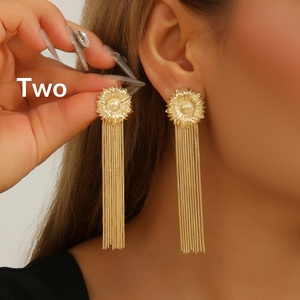 Jingciren Boutique, joyería exagerada europea y americana, pendientes con borlas de flores, embalaje elegante en caja de regalo - Product Image 6