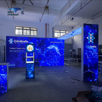Affichages LED rétroéclairés pour salons professionnels, stand lumineux avec étagères, cadre en tissu personnalisé, stand d'exposition
