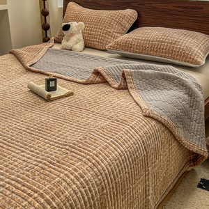 Parure de lit en coton lavé trois pièces, housse de protection simple pour matelas Simmons, couvertures de lit - Product Image 2