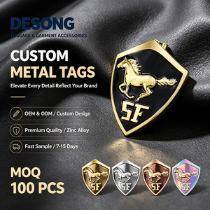 รับผลิตป้ายโลหะผสมสังกะสีแบบ OEM & ODM สำหรับเสื้อผ้าและกระเป๋า พร้อมโลโก้สั่งทำ ขายส่ง จัดส่งรวดเร็ว มีตัวอย่างให้ดู - Product Image 1