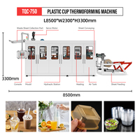 Machine à fabriquer des gobelets en plastique PP/PS/PET/PVC à usage unique automatique à grande vitesse avec écran tactile intelligent, moteur à haute productivité