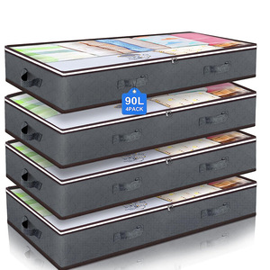 Under Bed <b>Storage</b> <b>Box</b> 90L 4 Pack Waterproof Foldable Organizer Rectangle Bedroom Clothing <b>Storage</b> Bag - Product Image 1