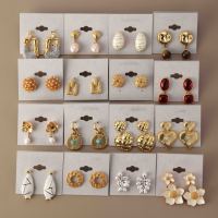 Boucles d'oreilles pendantes à maillons pour femme, bijoux texturés organiques, style moderne et tendance