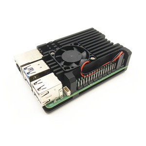 เคสอลูมิเนียมอัลลอยสำหรับ <span class=keywords><strong>Raspberry</strong></span> <span class=keywords><strong>Pi</strong></span> <span class=keywords><strong>5</strong></span>พร้อมพัดลมโบลเวอร์ควบคุมอุณหภูมิพัดลมคู่ - Product Image 4