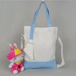 New Recycle Eco-friendly Totes Backpack Cotton Canvas Polyester Two Handles Long And Short Strap Shoulder Bag