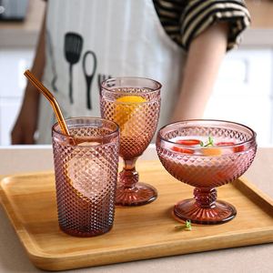 Copas de Vino Tinto Altas y Creativas con Relieve Vintage Europeo para Fiestas de Boda, Copa de Boca Ancha para Helado - Product Image 2