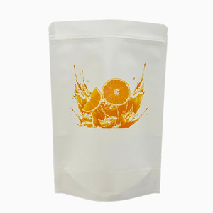 Bolsa de pie impresa personalizada de grado alimenticio con impresión en Color, bolsa de papel Kraft marrón Ziplock con traje de ventanas <span class=keywords><strong>para</strong></span> palomitas de maíz - Product Image 4