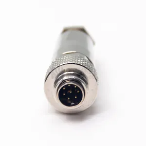 M9 8pin Veld Draadbare Connector M9-08-P-4-S Mannelijke Plug Rechte Metalen Behuizing