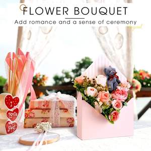 Boîtes à fleurs <span class=keywords><strong>pour</strong></span> la Saint-Valentin, enveloppes <span class=keywords><strong>pour</strong></span> bouquets de fleurs roses, emballage de bouquets de fleurs, papier cadeau, sacs à fleurs - Product Image 5