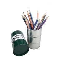 Porte-crayons en métal personnalisé en forme de baril, pot à stylos, vente en gros d'usine