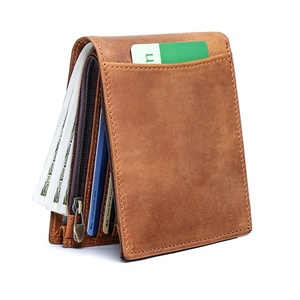 For Luxury GPS Minimalist Brown Genuine Leather Crazy Horse <b>RFID</b> Blocking Open Closure Animal Prints Horizontal <b>Wallet</b> - Product Image 1