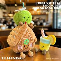 Adorable poupée en peluche JC, jouet en peluche noix de coco, poupée lapin tenant un gâteau, oreiller de sommeil pour fille, cadeau d'anniversaire