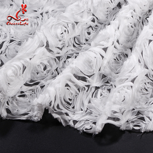 Cheerslife Guangdong poliéster 3D blanco tul francés gasa neto bordado tela de encaje para el vestido de boda - Product Image 5