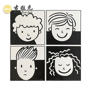 Azulejo de pared Interior de porcelana <span class=keywords><strong>Avatar</strong></span> 300*300 de dibujos animados en blanco y negro moderno para decoración de Villa - Product Image 4