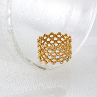 Bague géométrique carrée en acier inoxydable plaqué or et argent PVD avec pierre en zircon pour femme, cadeau de bijoux