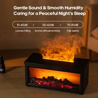 Nouveau Diffuseur d'Arômes Flamme Colorée Mini Cheminée 280ml, Humidificateur d'Air Sans Eau à Arrêt Automatique avec Minuteur et Télécommande pour la Maison et Cadeau