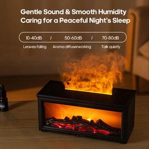 New Colorful Flame Mini Fireplace <b>Aroma</b> <b>Diffuser</b> 280ml Waterless Auto-Off Air Humidifier with Timer Remote Control for Home Gift - Product Image 4