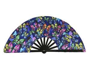 Abanico Plegable de Bambú de 33 cm, Abanico de Mano con Diseño de Arcoíris para Halloween - Product Image 1