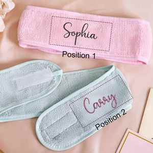 Custom Name Personalized Adjustable Soft Polyester Fashion Spa Hair Band <b>Headband</b> for Women <b>Girls</b> - Product Image 2