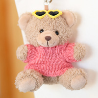 Teddybeer Hanger Sleutelhanger Aanpasbare Bedrukte Naam Logo Graduatie Cadeau Mesh Pp Katoenen Knuffel Schooltas Stress Verlichting