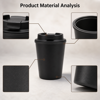 Gobelet à café en paille de blé à double paroi de 350 ml avec logo personnalisé, tasse de voyage portable pour voiture, gobelet de bureau, vente en gros OEM ODM