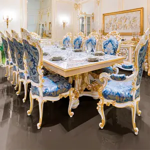 Promoción OEM Juego de mesa de comedor de madera natural Europea 4 sillas Mesas de cocina doradas y sillas Juego de mesa de comedor