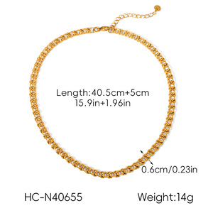 Collier fin et délicat en chaîne plate, anti-ternissement, en acier inoxydable plaqué or 18 carats, accessoires quotidiens pour femmes - Product Image 5