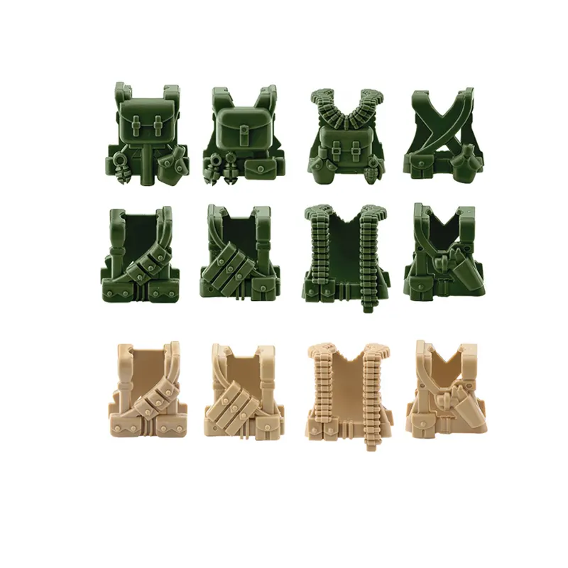 WW2 군사 미니 미국 군인 전투 언더 셔츠 방탄 조끼 장비 모델 부품 빌딩 블록 장난감 레고