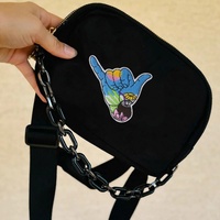 Hawaïen Shaka brodé à la main Patch fer sur Surf plage été esthétique Applique pour vêtements sacs bricolage