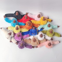 Porte-clés en peluche singe mignon pour voiture, breloques de sac à dos, jouets en peluche animaux en gros