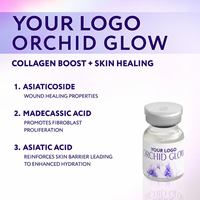 Ensemble d'ampoules de sérum facial Orchid Glow, acide hyaluronique, complexe TECA, hydratant, revitalisant, anti-rides, flacons en verre, logo personnalisé
