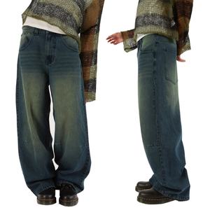 Nouvelle Arrivée Jean Baggy Vintage Bleu Délavé pour Femme, Coupe Ample en Coton, Style Boyfriend Streetwear Grande Taille - Product Image 1