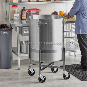 Chariot à roulettes en acier inoxydable pour marmites, support de transport et de stockage pour grandes marmites de cuisson commerciales - Product Image 5