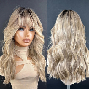 Perruque frontale 360 la plus populaire, cheveux russes ondulés, ombré brun doré clair, 20 pouces, densité 150%, dentelle transparente, pré-épilée - Product Image 5