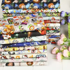 Custom Popular Cartoon Design Woven Wholesale 100% Cotton Digital Print Fabric Cotton Printed Baby Cloth Fabric