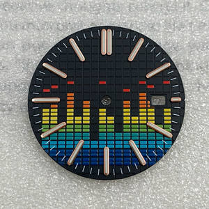 Esfera de reloj modificada de 31.8mm con símbolo musical y diseño de roble para movimiento NH35, verde luminoso - Product Image 3