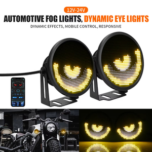Luz Antiniebla Dinámica LED para Motocicleta de 12V-24V, Faro Delantero con Control Móvil, Lámpara de Píxeles Responsiva, Accesorio de Modificación - Product Image 1