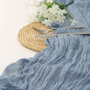 Custom Boho Wedding Arbor Gauze <strong>Fabric</strong> Decor Luxury Sage <strong>Green</strong> Cheesecloth Table Runner Woven Techniques - Product Image 4