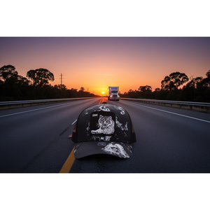 Gorra Trucker Bonnie de Malla Ajustable de 6 Paneles Estilo Urbano Casual con Diseño de Tigre Aplicado en el Panel Frontal - Product Image 2