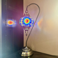 Lampe de table marocaine turque Marrakech, style col de cygne, mosaïque en verre, lampe de table, lampe de chevet