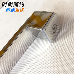 Poignées de porte coulissante en acier inoxydable 304 épaissi pour salle de bain, tubes carrés, poignées de porte coulissante en verre, barres d'appui pour porte coulissante - Product Image 1