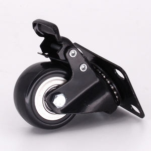 Plaque de fixation universelle rigide pivotante avec <span class=keywords><strong>frein</strong></span> pour roulettes de 2 pouces, en PVC noir, pour chaise de bureau et roulettes de réfrigérateur - Product Image 5