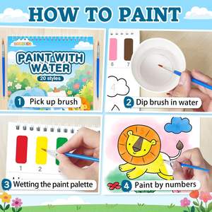Libros para Colorear con Agua para Niños Pequeños, Tema <span class=keywords><strong>de</strong></span> Animales, Papeles <span class=keywords><strong>de</strong></span> Pintura <span class=keywords><strong>de</strong></span> Acuarela sin Desorden, Kit <span class=keywords><strong>de</strong></span> Pintura <span class=keywords><strong>de</strong></span> Acuarela para Niños <span class=keywords><strong>de</strong></span> 10 Hojas - Product Image 3